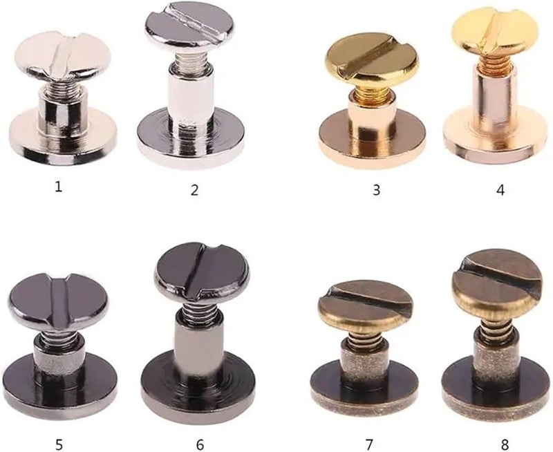 Chicago Screw 200pcs Gold 5mm Solid Brass Rivets Studs For Photo Album Leather Craft Belt Wallet DIY - Image 3