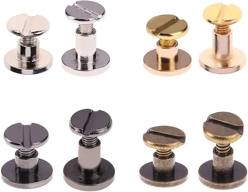 Chicago Screw 200pcs Gold 5mm Solid Brass Rivets Studs For Photo Album Leather Craft Belt Wallet DIY - Image 2