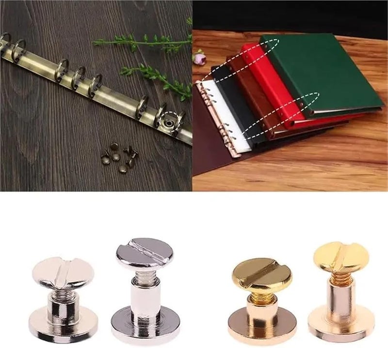 Chicago Screw 200pcs Gold 5mm Solid Brass Rivets Studs For Photo Album Leather Craft Belt Wallet DIY - Image 5