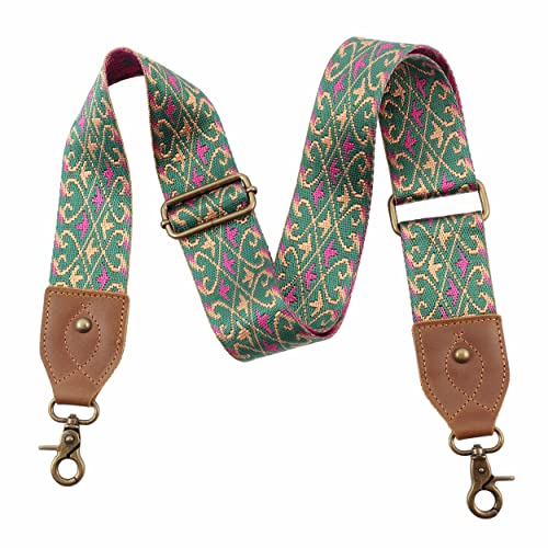 Nefelibata Purse Strap, 2" Cowhide Head Wide Shoulder Strap Adjustable Replacement,Retro Jacquard Embroidery Multi-pattern Crossbody Bag Straps for Handbag,Crossbody Bags(Yellow Bird) - Image 1
