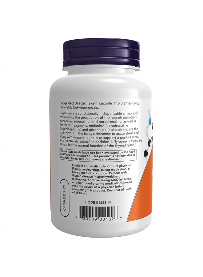 now Supplements, L-Tyrosine 500 mg, Supports Mental Alertness*, Neurotransmitter Support*, 120 Capsules - Image 3