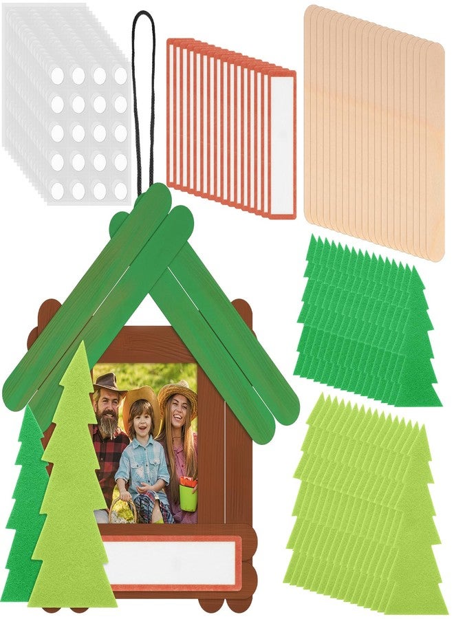 DoubleFill مجموعة أدوات صنع إطارات الصور الخشبية من دبل فيل، 24 عبوة، مع أعواد من خشب الصنوبر، مثالية للتخييم، والأنشطة المدرسية، وحفلات الأطفال، والعطلات. تتضمن المجموعة 24 قطعة من أعواد خشب الصنوبر. مناسبة للفصول الدراسية، والمنزل، والعطلات، وأنشطة مدارس الكتاب المقدس، ولوازم الحفلات. - Image 1