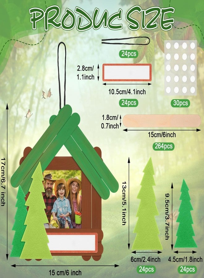 DoubleFill مجموعة أدوات صنع إطارات الصور الخشبية من دبل فيل، 24 عبوة، مع أعواد من خشب الصنوبر، مثالية للتخييم، والأنشطة المدرسية، وحفلات الأطفال، والعطلات. تتضمن المجموعة 24 قطعة من أعواد خشب الصنوبر. مناسبة للفصول الدراسية، والمنزل، والعطلات، وأنشطة مدارس الكتاب المقدس، ولوازم الحفلات. - Image 2