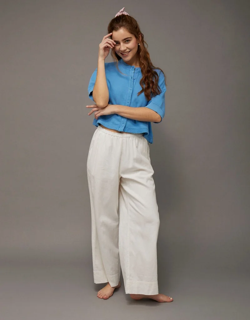 AE Saturday Fleece Button-Up Cardigan Sweater