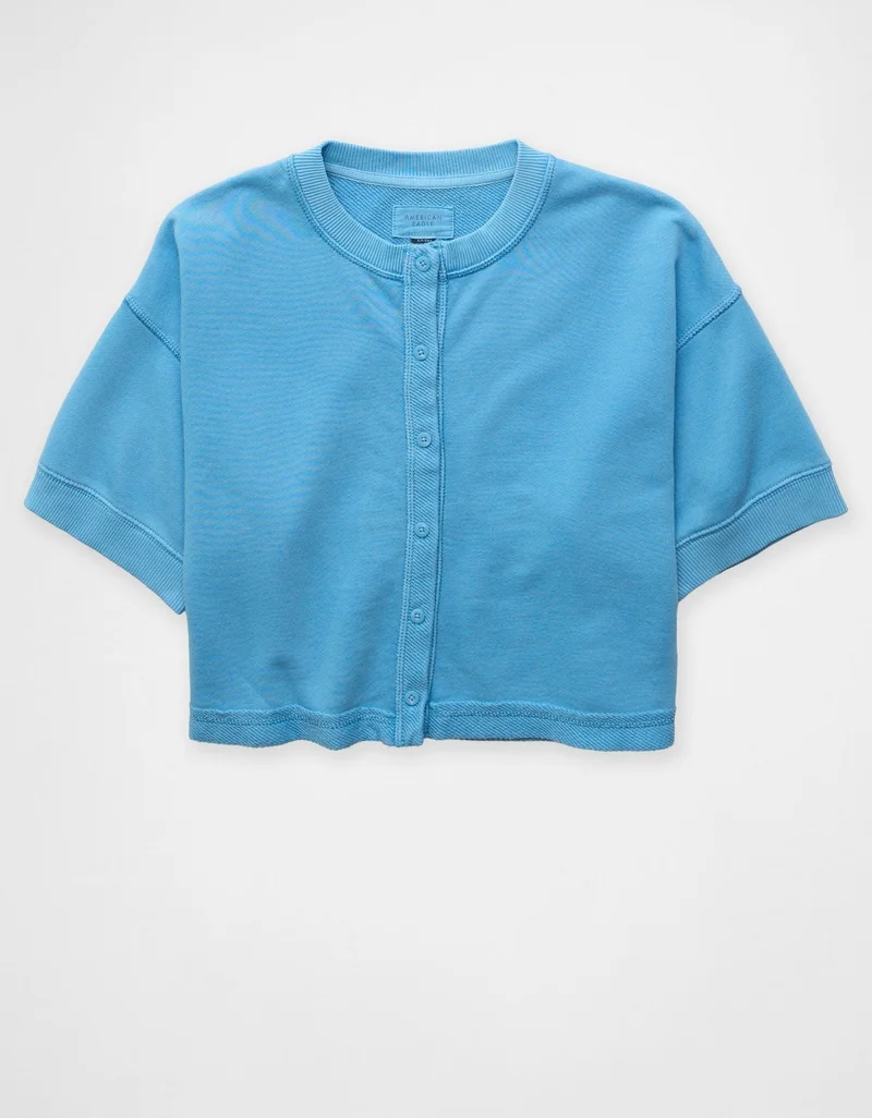 American Eagle  AE Saturday Fleece Button-Up Cardigan Sweater for Women | Best Price UAE