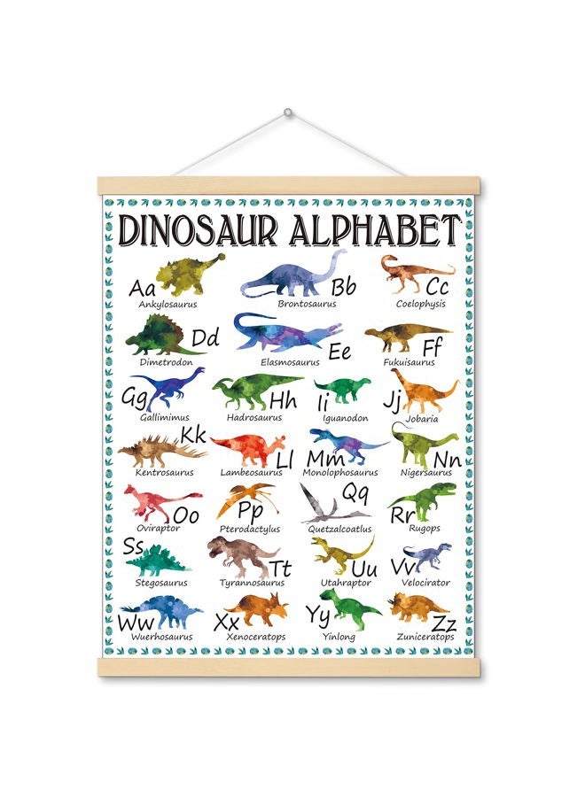 Outus Dinosaur Alphabet Chart Hanger - Educational Poster A to Z Names for Preschool and Kindergarten - Classroom Decorations and Learning Chart - Image 1