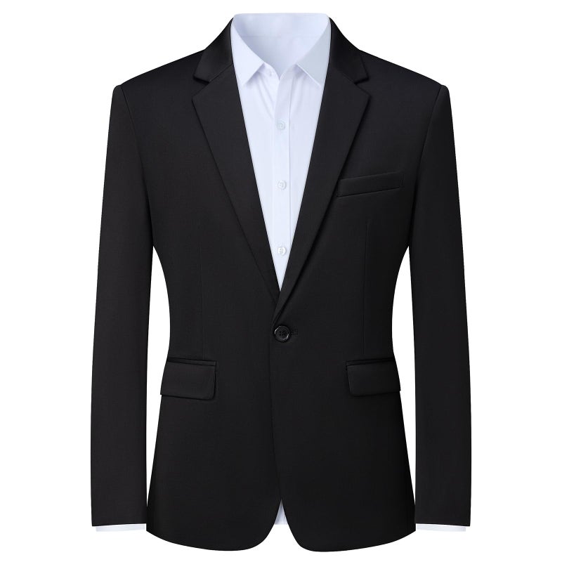 Mylldey Mens Blazers Wrinkle Free Sport Coat Business Casual Men's One Button Slim Fit Travel Blazer Lightweight Suit Jacket(Black, 3XL) - Image 1