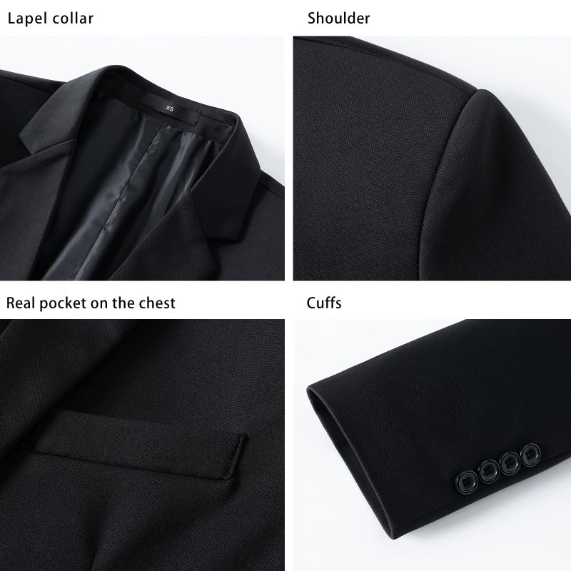 Mylldey Mens Blazers Wrinkle Free Sport Coat Business Casual Men's One Button Slim Fit Travel Blazer Lightweight Suit Jacket(Black, 3XL) - Image 4