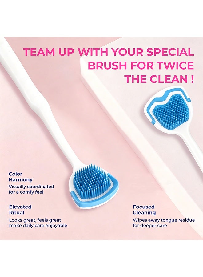 Feimuko 2-In-1 Tongue Cleaning Gel & Brush Kit, Peach Flavor Oral Care Set with Plant Extract Formula for Fresh Breath & Deep Tongue Cleaning 50G - Image 5