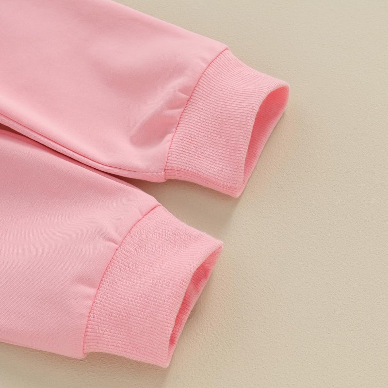 BeQeuewll Baby Girl Valentines Day Outfit Miss Steal Your Heart Sweatshirt Jogger Pants Infant Toddler Girls Clothes Pink Set (Miss Steal Your Heart, 18-24 Months) - Image 5
