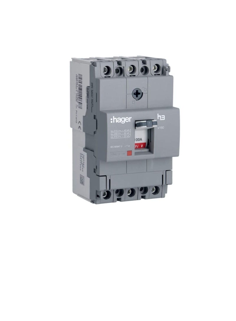Hager Moulded Case Circuit Breaker 160A TP MCCB 40KA HNA160Z x160 H3  - Image 3