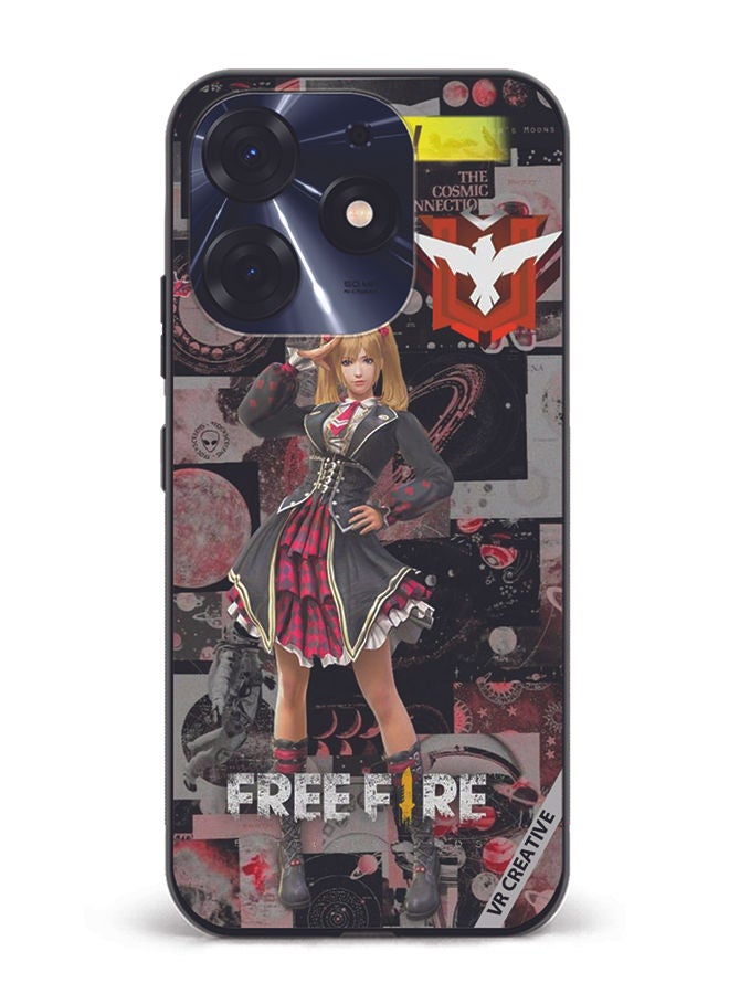 VR CREATIVE غطاء حماية لهاتف تكنو سبارك 10 برو تصميم فري فاير متعدد الألوان - Image 1