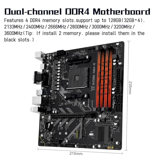 MACHINIST B450 AM4-K Motherboard for AMD Ryzen 1-5th gen Processors (DDR4 Max 128GB, NVME M.2, PCIe 3.0, SATA 3.0, USB 3.0, DP VGA HDMI-Compatible, Gigabit LAN, M-ATX) - Image 3
