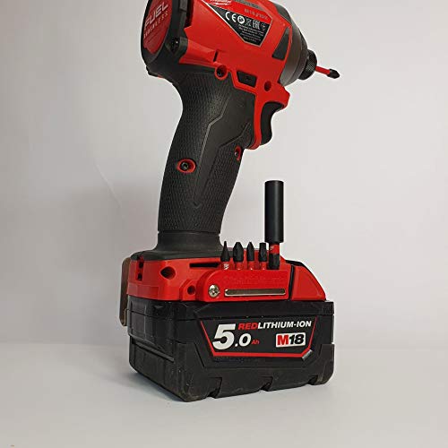 StealthMounts Magnetic Bit Holder for Milwaukee M18 (1 Pack) - Red | Made in UK - Image 2