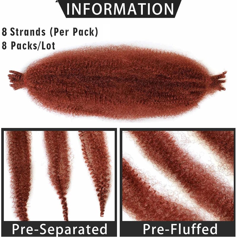 ZRQ 24 Inch Pre-Fluffed Springy Afro Twist Hair For Distressed Butterfly Locs 8 Packs Honey Blond Marley Crochet Braiding Hair Synthetic Hair Extension For Black Women 8 Strands/Pack (27#) - Image 5