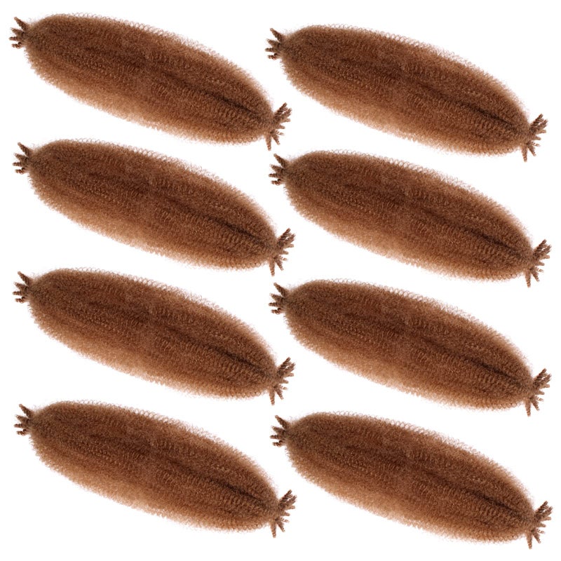 ZRQ 24 Inch Pre-Fluffed Springy Afro Twist Hair For Distressed Butterfly Locs 8 Packs Honey Blond Marley Crochet Braiding Hair Synthetic Hair Extension For Black Women 8 Strands/Pack (27#) - Image 4