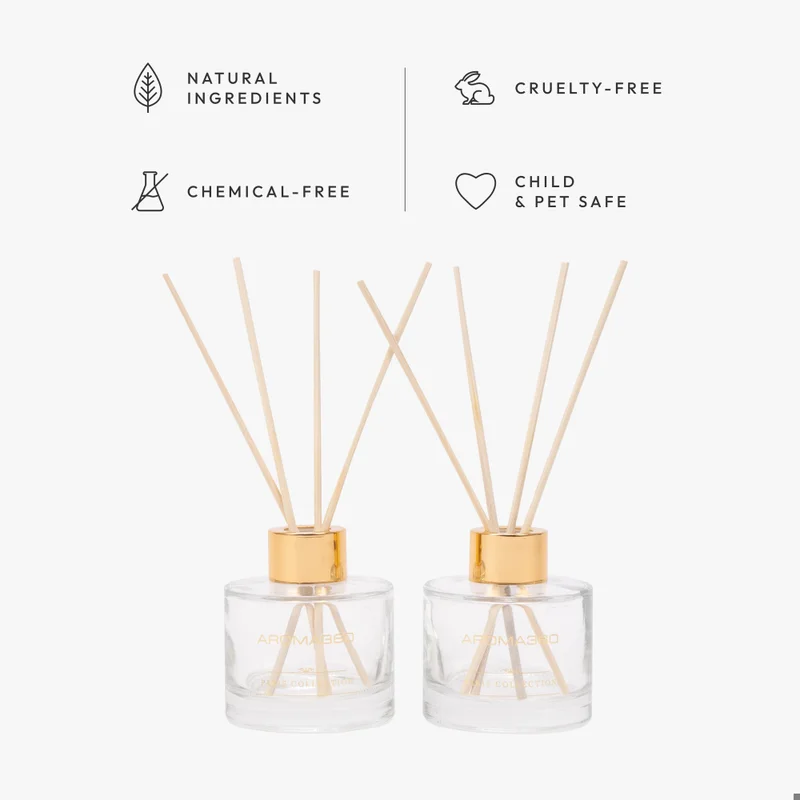 AROMA360 Chandelier - Paris Collection Reed Diffuser Duo - Luxury Aromatherapy Diffuser - Hints of Bergamot, Sweet Berry, Jasmine & Saffron - Essential Oil Diffusers
