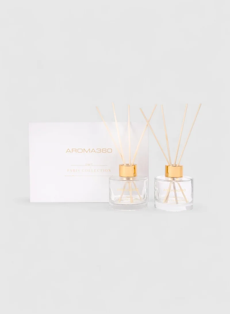 Aroma360 Chandelier - Paris Collection Reed Diffuser Duo - Luxury Aromatherapy Diffuser - Hints of Bergamot, Sweet Berry, Jasmine & Saffron - Essential Oil Diffusers