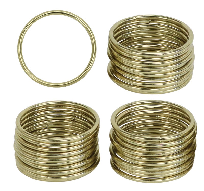 Iconikal Iconikal 30Pack Metal Macrame Rings 2Inch Diameter 3mm Thick Gold Tone