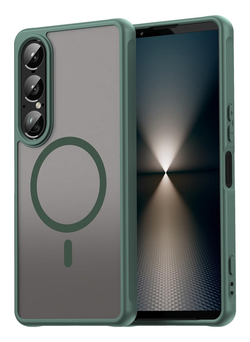 عام غطاء متوافق مع سوني اكسبيريا 1 VII (مارك 7) - حافظة شفافة مقاومة للصدمات تدعم الشحن اللاسلكي المغناطيسي، غطاء صلب غير لامع رقيق - Image 1