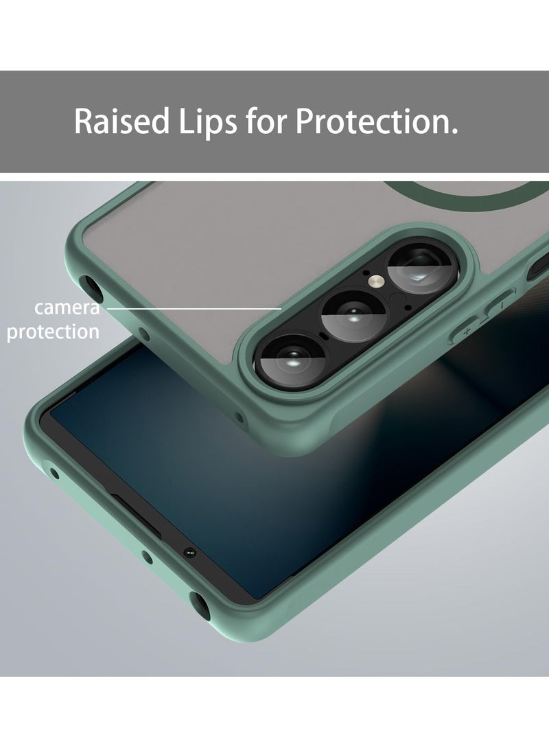 عام غطاء متوافق مع سوني اكسبيريا 1 VII (مارك 7) - حافظة شفافة مقاومة للصدمات تدعم الشحن اللاسلكي المغناطيسي، غطاء صلب غير لامع رقيق - Image 3