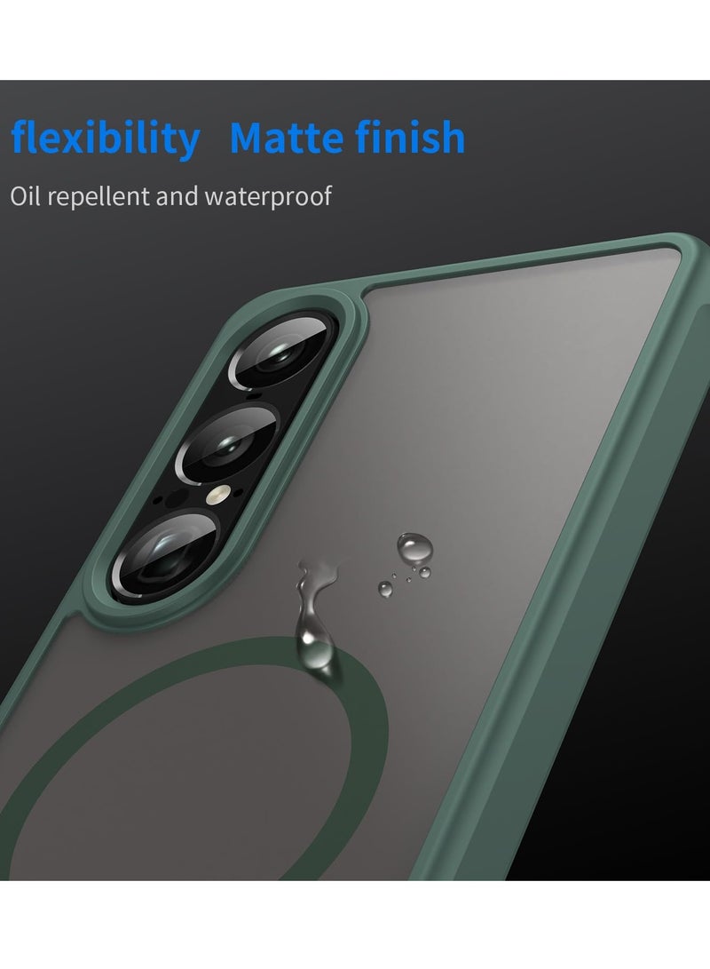 عام غطاء متوافق مع سوني اكسبيريا 1 VII (مارك 7) - حافظة شفافة مقاومة للصدمات تدعم الشحن اللاسلكي المغناطيسي، غطاء صلب غير لامع رقيق - Image 2