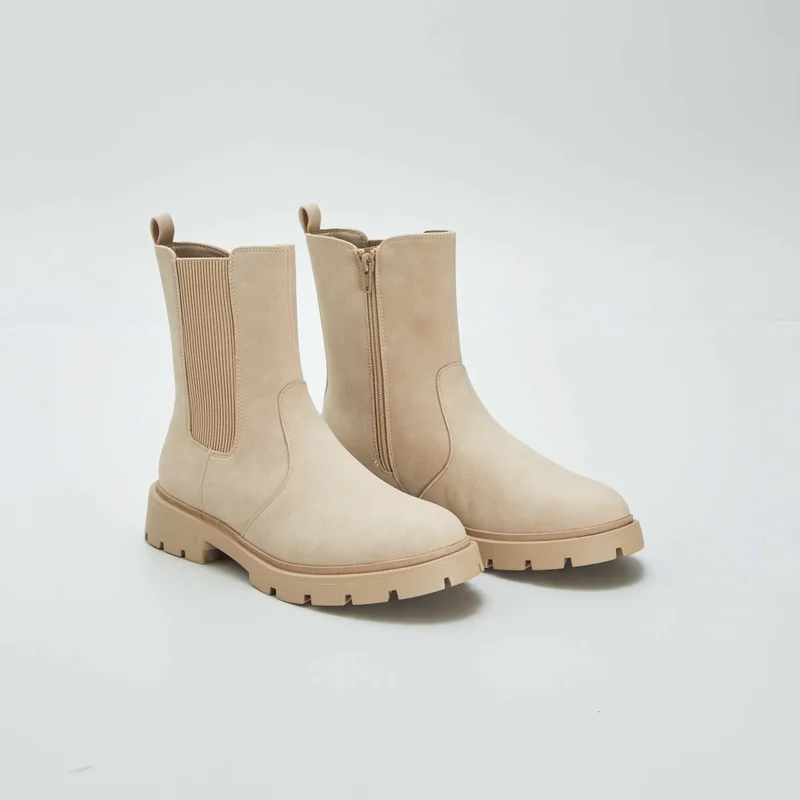 Kiabi Chunky Sole Ankle Boots Beige