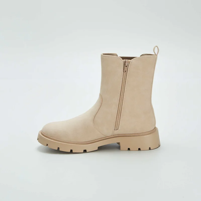Kiabi Chunky Sole Ankle Boots Beige