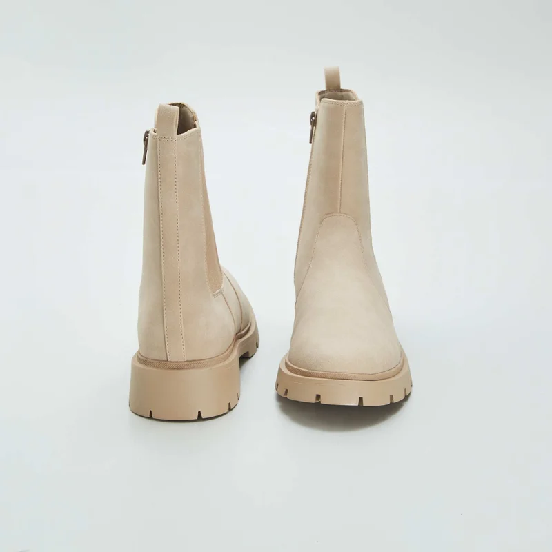 Kiabi Chunky Sole Ankle Boots Beige