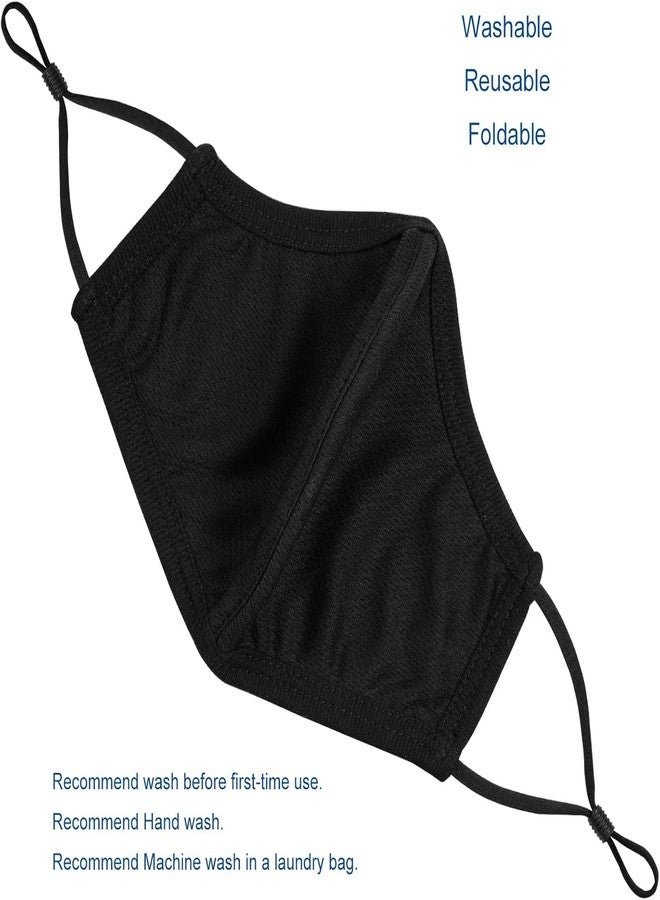 Yarehand Breathable 3-Ply Cloth Face Mask Reusable Adjustable Ear Loops, Washable Black Cotton Masks for Teens/Small Face Women (Pack of 4) (Black) - Image 2