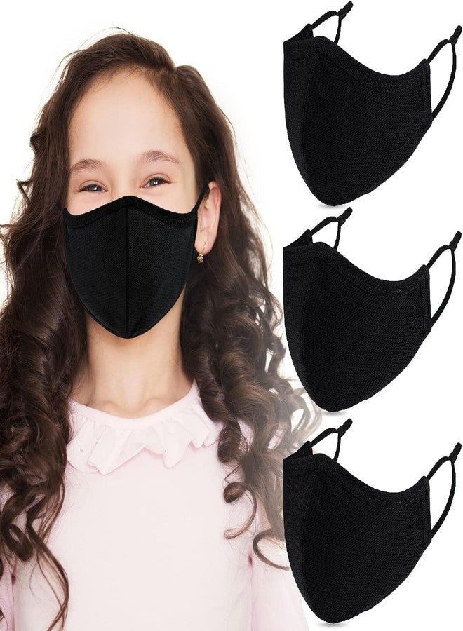 Yarehand Breathable 3-Ply Cloth Face Mask Reusable Adjustable Ear Loops, Washable Black Cotton Masks for Teens/Small Face Women (Pack of 4) (Black) - Image 1