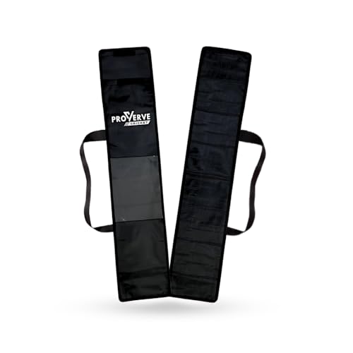 PROVERVE Cricket Bat Cover Tetron Material, Premium Full Size Cover for Wooden and Plastic Bats with Heavy Duty Stitched Strap (Black, Pack of 1), Polyester - Image 1