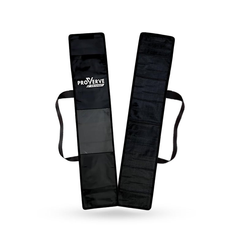 PROVERVE Cricket Bat Cover Tetron Material, Premium Full Size Cover for Wooden and Plastic Bats with Heavy Duty Stitched Strap (Black, Pack of 1), Polyester - Image 5