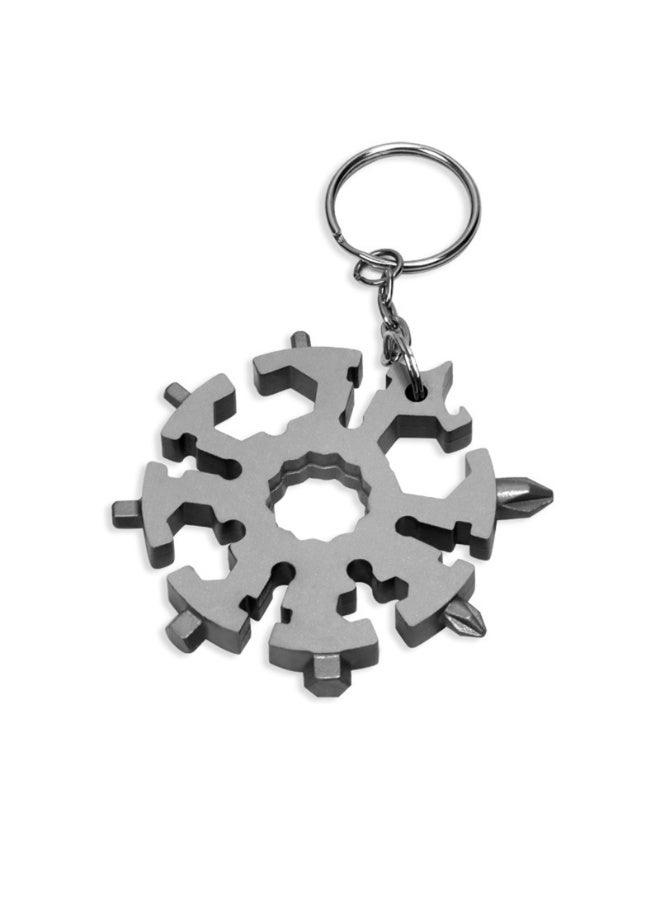 20 IN 1 Multi-Tool Snowflake Wrench Stainless Steel Snowflake Screwdriver Spanner with Keyring Keychain - Image 1