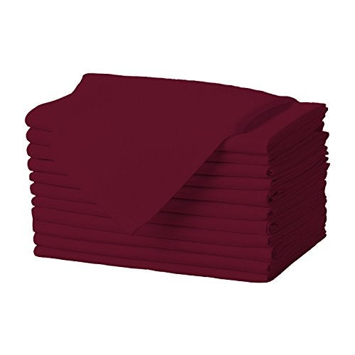 Gee Di Moda Cloth Napkins  17 x 17 Inch Burgundy Dinner Napkins  Set of 12 Soft  Absorbent Washable Fabric Cloth Table Napkins with Hemmed Edges for Hotel Restaurant Holiday Parties  Wedding