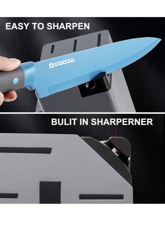 GOODA - GOODA 11-Piece High Carbon Stainless Steel Knife Set With Built-In Sharpener - Image 1