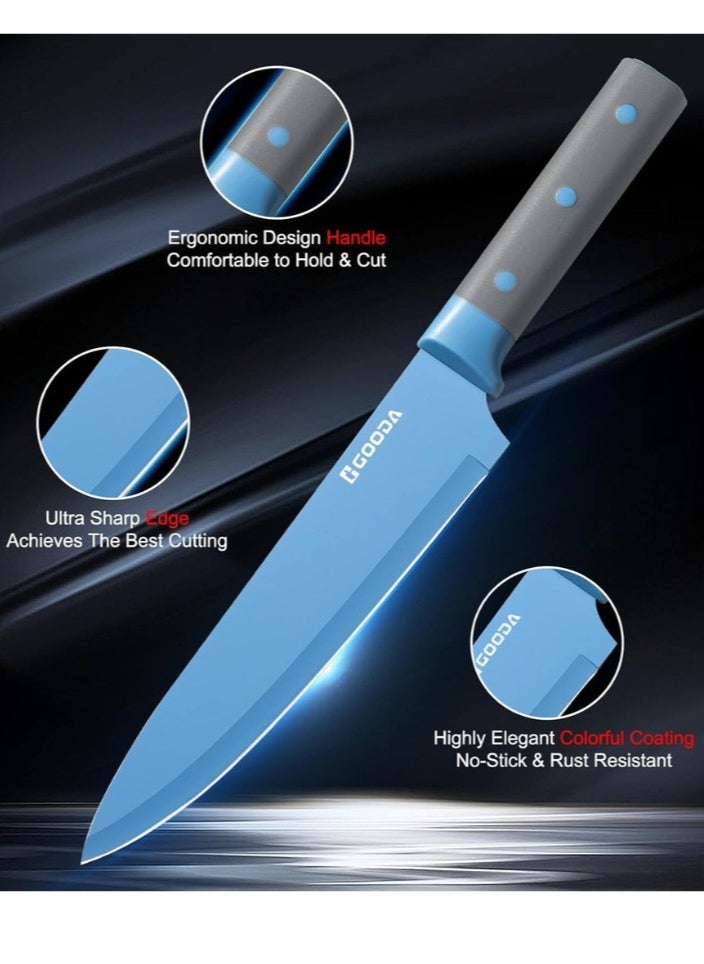 GOODA - GOODA 11-Piece High Carbon Stainless Steel Knife Set With Built-In Sharpener - Image 1