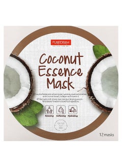 Pure Derm Purederm, Coconut Essence Beauty Mask, 12 Sheets, 0.63 oz (18 g) Each  - Image 2