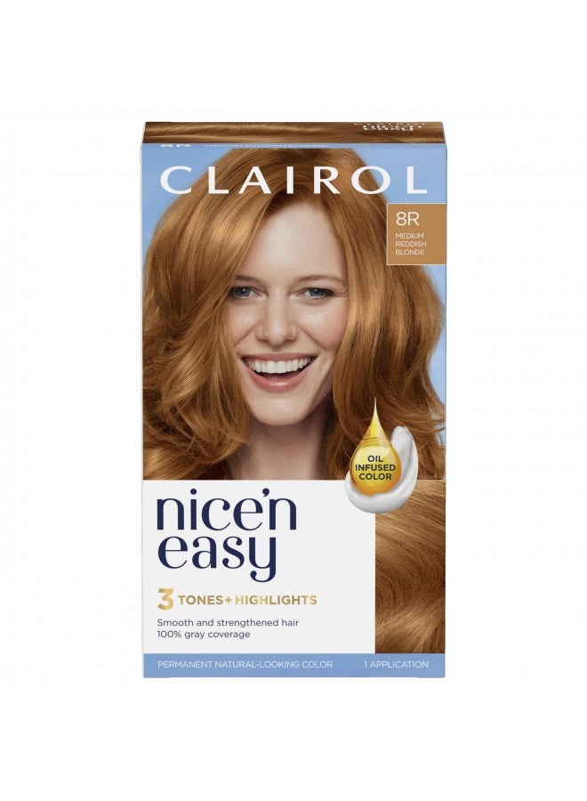 Clairol Nice'N Easy Permanent Hair Dye, 8R Medium Reddish Blonde Hair Color, Pack Of 1 - Image 5