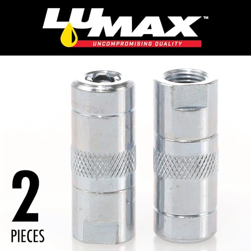 LUMAX لومكس LX-1400-2 فضي موصل شحم قياسي 1/8" NPT (عبوة من 2). موصل شحم قياسي. يناسب جميع خيوط 1/8" NPT. 4500 PSI (310 بار) أقصى ضغط تشغيل. - Image 2