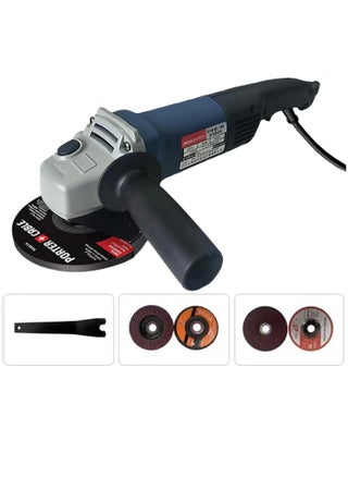 Super power Angle grinder 115mm, 1250W power, grinding machine power tool, electric metal grinder 12000 RPM, with side handle and side stop button, with 2 grinding discs, 2 flip discs - pzsku/Z438FE81CF2011386CEA3Z/45/_/1719631429/64721971-5122-467f-9ced-c8995222b431