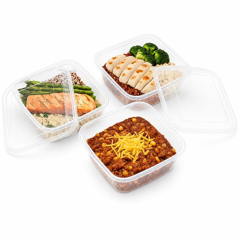 Disposable Meal Prep Containers, 1000ml Clear Leakproof Meal Prep Containers, Microwave, Freezer & Dishwasher Safe, Stackable (10) - Image 5