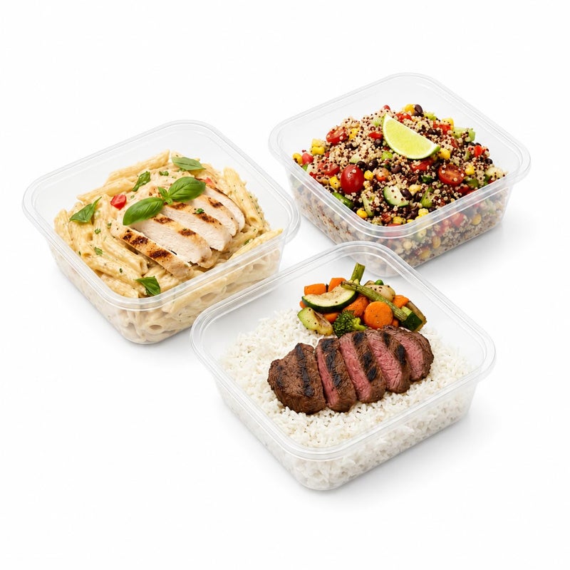 Disposable Meal Prep Containers, 1000ml Clear Leakproof Meal Prep Containers, Microwave, Freezer & Dishwasher Safe, Stackable (10) - Image 1