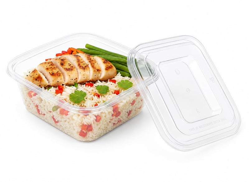 Disposable Meal Prep Containers, 1000ml Clear Leakproof Meal Prep Containers, Microwave, Freezer & Dishwasher Safe, Stackable (10) - Image 2