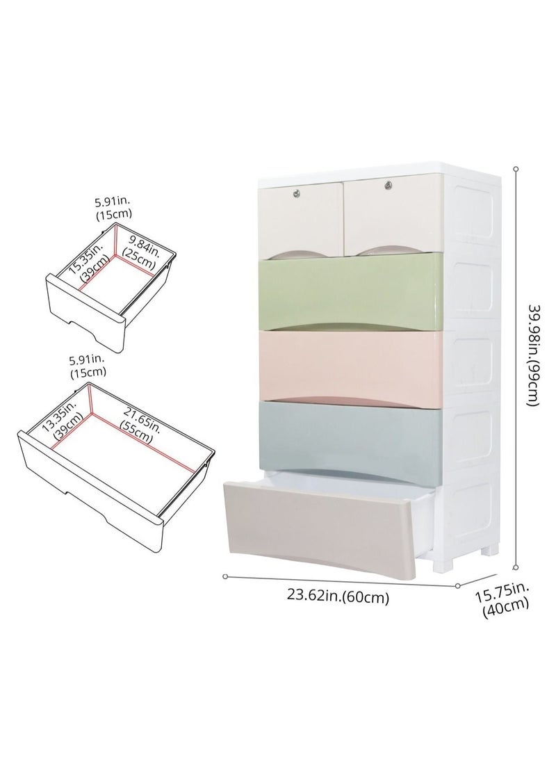 Cool Baby - COOLBABY Plastic Cabinet 5 Drawers Storage Dresser,60CM (Mut) - Image 1