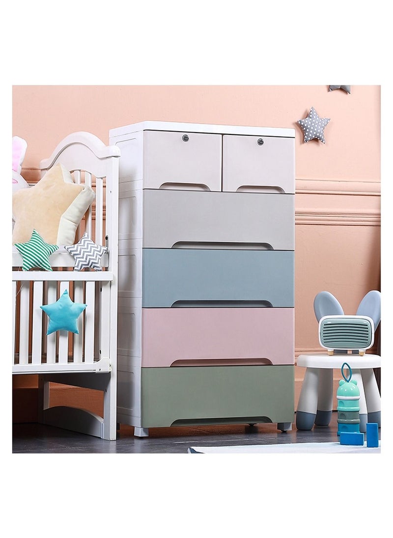 Cool Baby - COOLBABY Plastic Cabinet 5 Drawers Storage Dresser,60CM (Mut) - Image 1