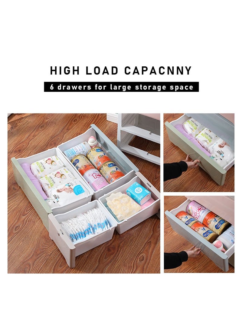 Cool Baby - COOLBABY Plastic Cabinet 5 Drawers Storage Dresser,60CM (Mut) - Image 1