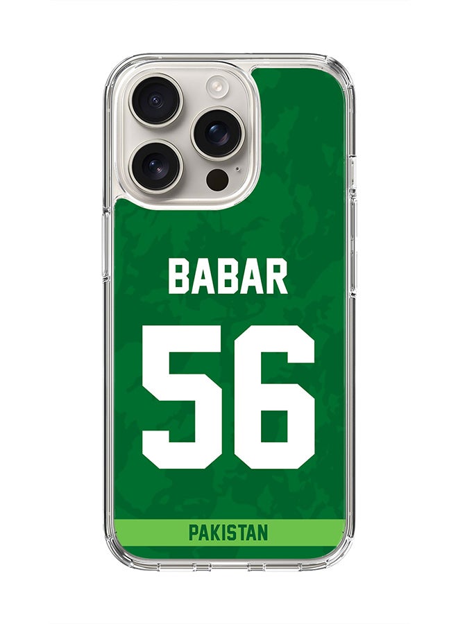 Stylizedd For iPhone 16 Pro Case [Compatible with MagSafe] Slim Magnetic cover Clear Phone Case - Team Pakistan Babar Azam, Jersey No 56 - Image 1