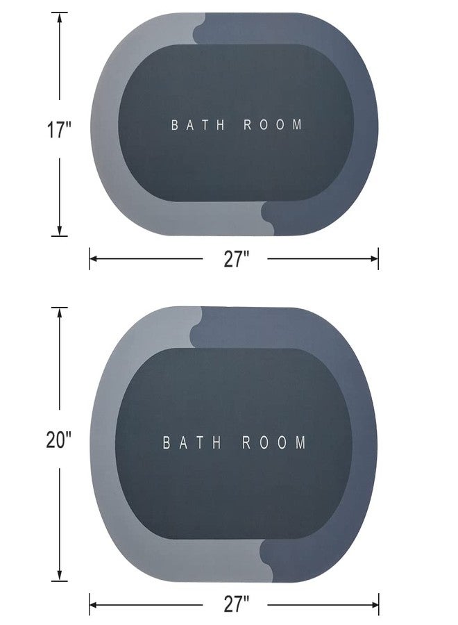 KMSON Bath Mat Bathroom Rugs -17"x27" Napa Skin Non Slip Ultra Soft and Super Absorbent Diatomite Bath Carpet, Dirt Barrier Quick Dry Floor Door Mat Kitchen Rug for Shower Sink Bathtub Blue - Image 2