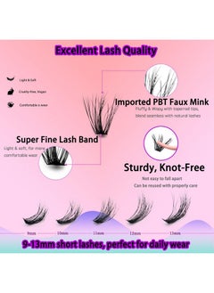 DAODER DAODER Wispy Lash Extension Kit 640Pcs Cluster Lashes Natural Look, Short Lash Clusters Kit 9-13mm 30D 40D 50D 60D D Curl Individual Lashes Kit with Lash Bond Seal Remover(30D+40D+50D+60D Kit 9-13mm)  - Image 5